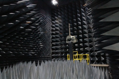 Antenna Measurement Chamber interior with tower